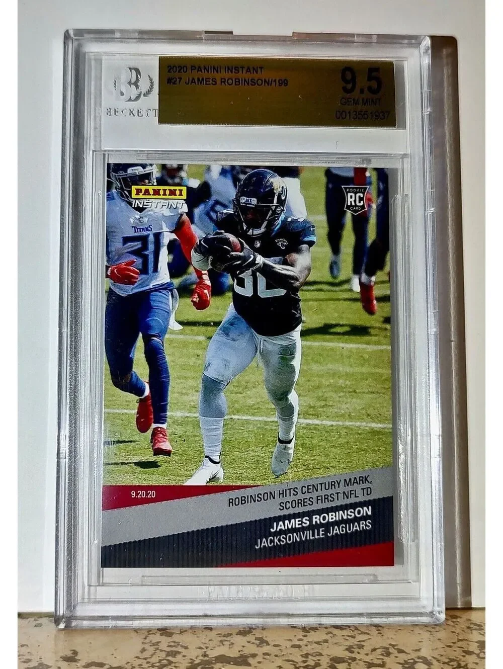 James Robinson 2020 Panini #27 Rookie Football Card 1 of 199 BGS 9.5 Gem Jaguars